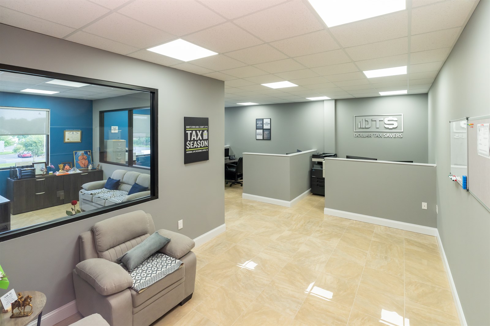 Modern professional CPA firm office interior.